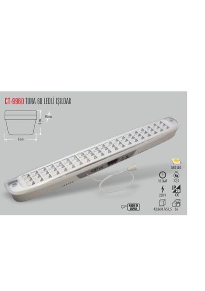 CT-9960 60 Ledli Işıldak Cata