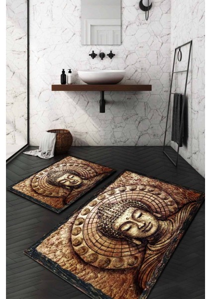Antik Desenli 2'li Halı Takımı (60X100/40X60) - ES1315