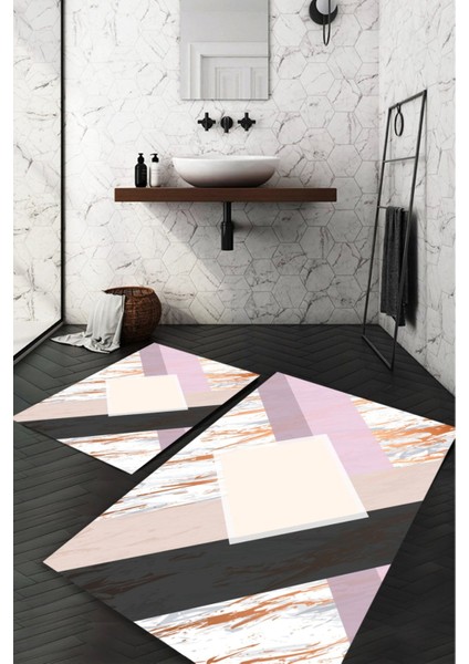 Geometri Desenli 2'li Halı Takımı (60X100/40X60) - ES249