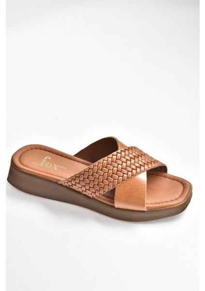 Taba Hakiki Deri Çapraz Bantlı Kadın Terlik M291049903 indirimleri