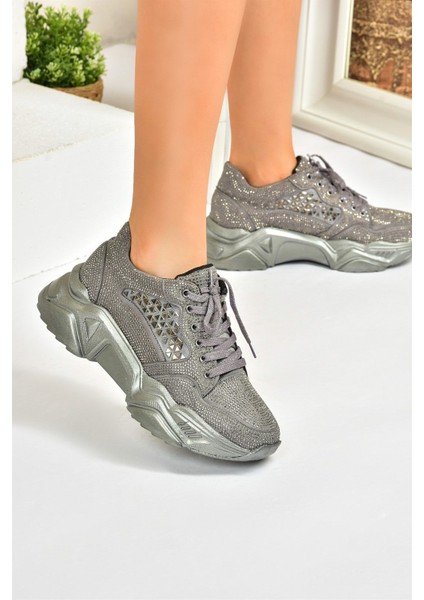 Platin Metal Taş Detaylı Kadın Spor Ayakkabı M444302814 indirimleri
