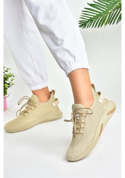 Bej Triko Kumaş Kadın Spor Ayakkabı M702006204