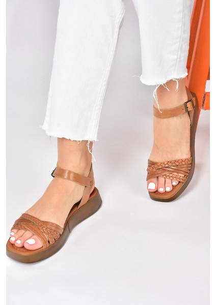 Taba Hakiki Deri Günlük Kadın Sandalet M291030503 fiyatları