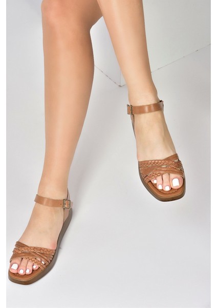 Taba Hakiki Deri Günlük Kadın Sandalet M291030503 modelleri