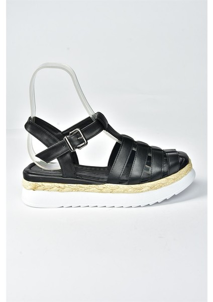 Siyah Kalın Tabanlı Kafes Model Kadın Sandalet M996140409 indirimleri