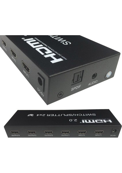 HDMI 2.0 2x4 Switcher/splitter 4kx2k-60Hz Switcher Splitter