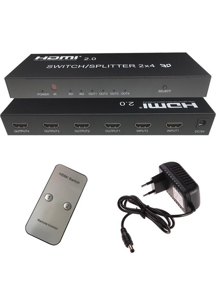 HDMI 2.0 2x4 Switcher/splitter 4kx2k-60Hz Switcher Splitter