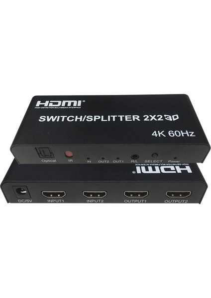 4kx2k-60Hz 2 Port HDMI 2.0 2x2 Switcher Splitter