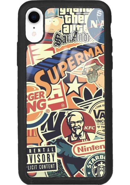 Apple iPhone Xr Retro Marka Tasarımlı Glossy Telefon Kılıfı