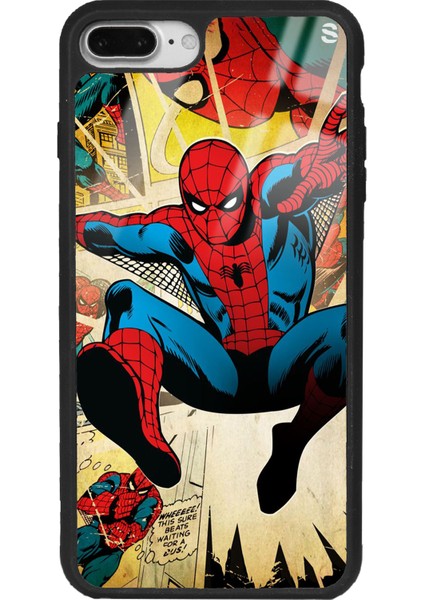 Apple iPhone 7 Plus - 8 Plus Spider-Man Örümcek Adam Tasarımlı Glossy Telefon Kılıfı