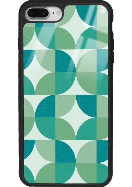 Apple iPhone 7 Plus - 8 Plus Retro Green Duvar Kağıdı Tasarımlı Glossy Telefon Kılıfı