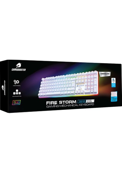 Gamebooster G918 Fire Storm RGB Blue Switch Beyaz Mekanik Gaming Klavye