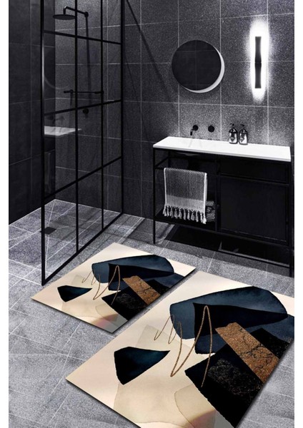 Çizgisel Desenli Modern 2'li Halı Takımı (60X100/40X60) - WL1321