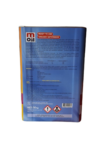 Ready To Use Antifriz Kırmızı Renk 16 kg Teneke