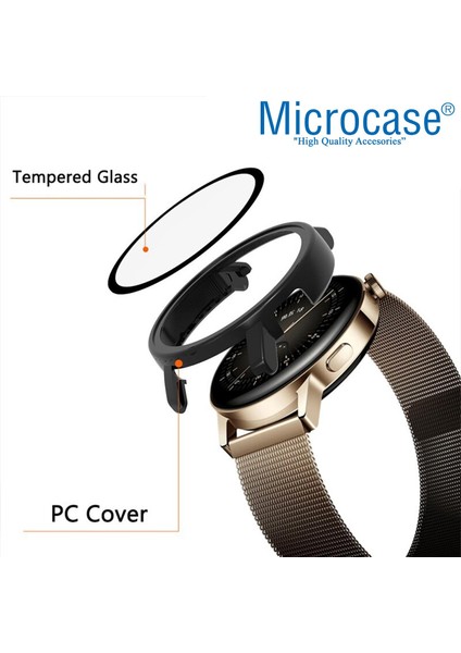 Huawei Watch Gt 3 46 mm Ekran Korumalı Sert Slim Rubber Kılıf - Siyah