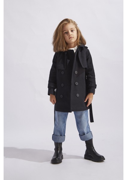 Kız Çocuk Trençkot Koyu Lacivert modelleri