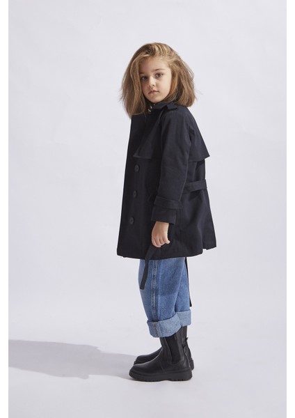 Kız Çocuk Trençkot Koyu Lacivert fırsatları