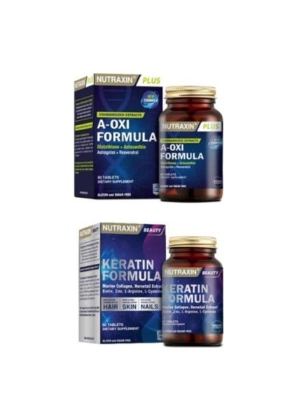 Keratin Formula 60 T. + A-Oxi Formula(Astaksantin, Resveratrol, Koenzim Q-10) 60 T.