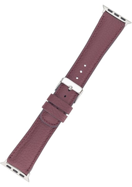 Apple Watch Uyumlu Deri Kordon 42-44-45MM Fl6 Bordo