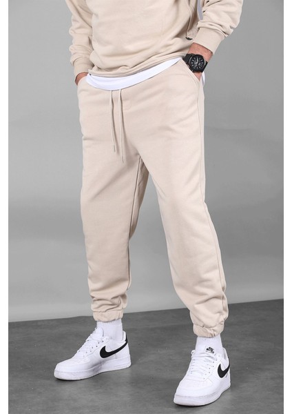 Bej Basic Regular Fit Erkek Eşofman Altı