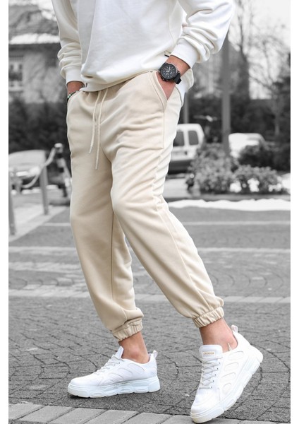 Bej Basic Regular Fit Erkek Eşofman Altı