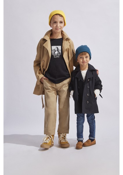 Erkek Çocuk Trençkot Taba