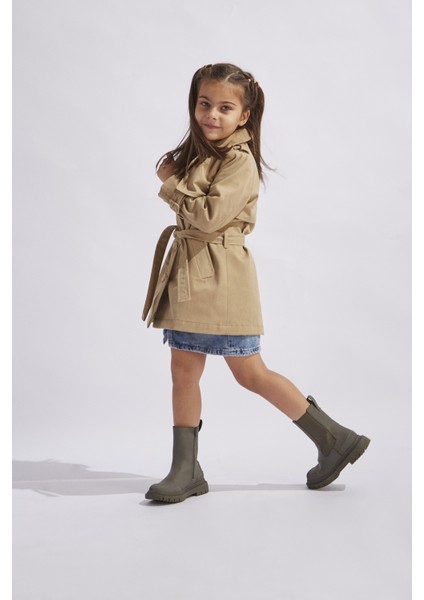 Kız Çocuk Trençkot Taba modelleri