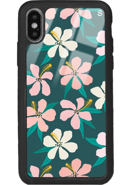 Apple iPhone Xs Max Leaf Flovers Tasarımlı Glossy Telefon Kılıfı