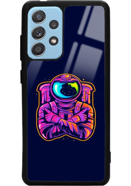 Samsung A52 Neon Astronot Tasarımlı Glossy Telefon Kılıfı