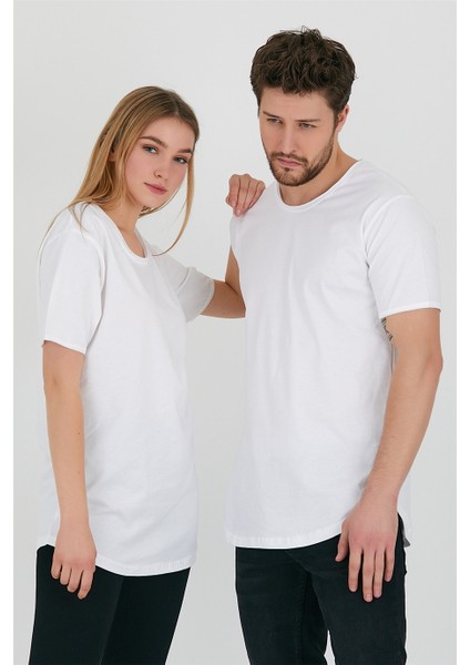 Beyaz Unisex Pis Yaka Salaş T-SHIRT-TCPS001R2501S modelleri