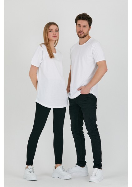 Beyaz Unisex Pis Yaka Salaş T-SHIRT-TCPS001R2501S indirimleri