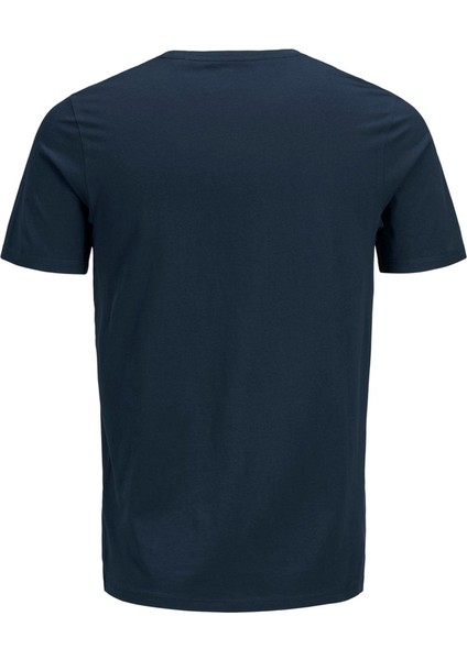 2YETSBS32580 12184987 On Buyuk Beden 0 Yaka Kısa Kol Tshirt Lacivert