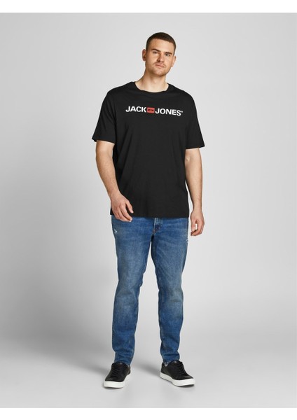 2YETSBS32580 12184987 On Buyuk Beden 0 Yaka Kısa Kol Tshirt Siyah