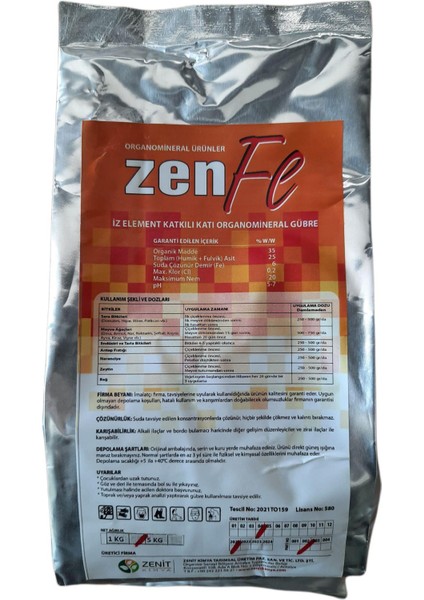 Organomineral Demir Gübresi Zen Fe 1 kg