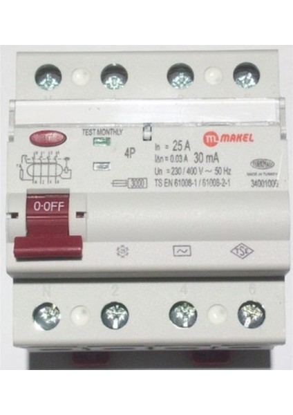 4X25A 30MA Kaçak Akım Koruma Makel