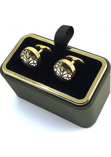 Altın Renk Yuvarlak Kol Düğmesi KD1179