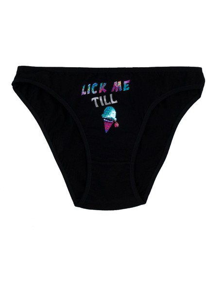 - Ice Cream Baskılı Kadın Külot, Slip, Komik,fantazi, Egzotik, Mesajlı Iç Çamaşırı (Siyah)(Medium) fırsatları