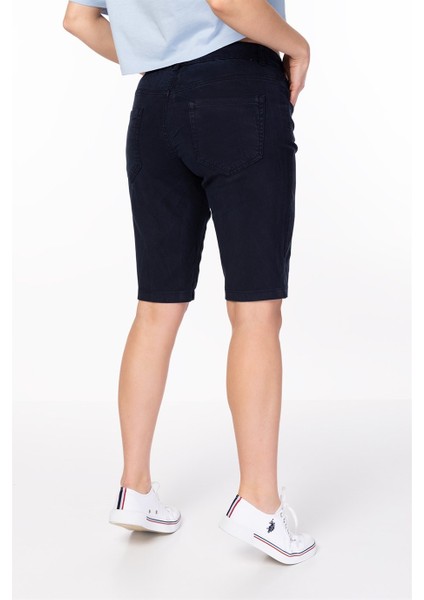 2YBSHBL31884 Org Marka Store E.marella 513102152 513114252 5 Cep Paca Ucu Yırtmaclı Short Lacivert