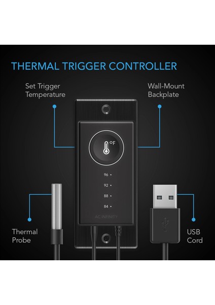 Controller 1 USB Fanları Için Ayarlanabilir Termal Anahtarlayıcı