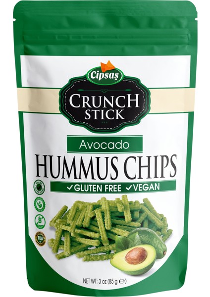 Avokado Aromalı Vegan Glütensiz Zeytinyağlı Fırınlanmış Nohut Cipsi (Hummus Chips)