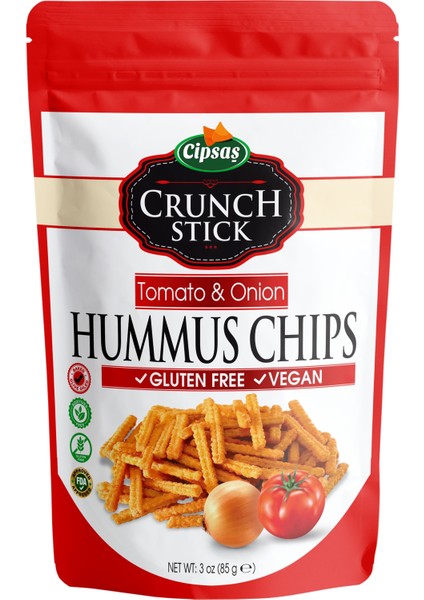 Domates & Soğan Aromalı Vegan Glütensiz Zeytinyağlı Fırınlanmış Nohut Cipsi (Hummus Chips)