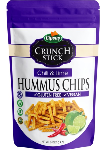 Acı Biber & Misket Limonu Aromalı Vegan Glütensiz Zeytinyağlı Fırınlanmış Nohut Cipsi (Hummus Chips)