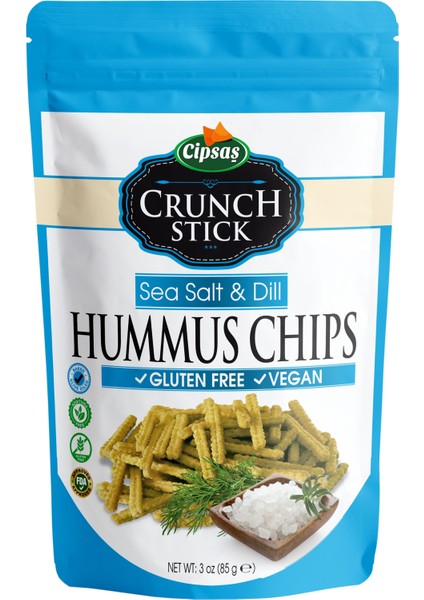 Deniz Tuzlu & Dereotlu Vegan Glütensiz Zeytinyağlı Fırınlanmış Nohut Cipsi (Hummus Chips)