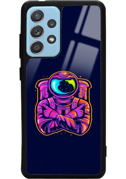 Samsung A72 Neon Astronot Tasarımlı Glossy Telefon Kılıfı