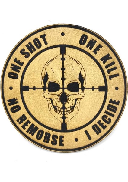One Shot One Kıll Keskin Nişancı Deri Peç - Arma - Askeri Patch