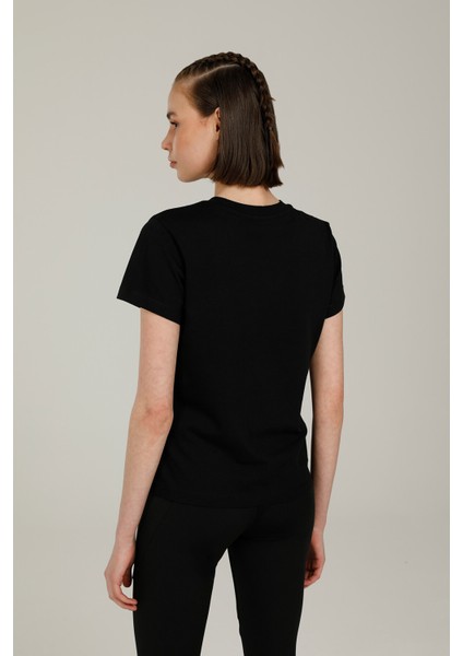 WM DROP V SS CREW-B Siyah Kadın Kısa Kol T-Shirt