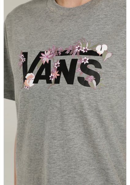 WM DROP V FLORAL BF-B GRI Kadın Kısa Kol T-Shirt fırsatları