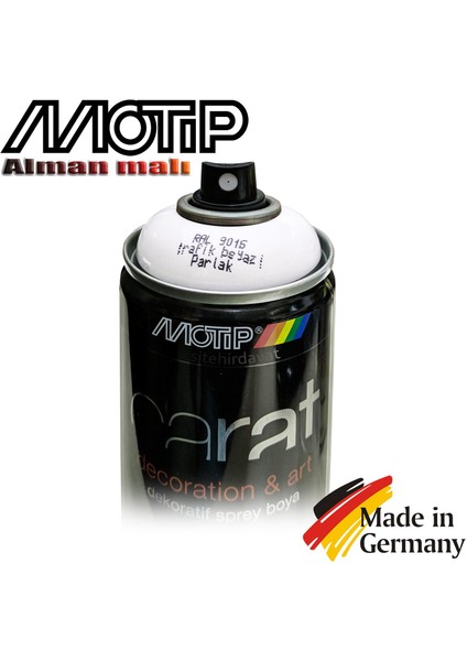 Carat Ral 9016 Sprey Boya 400ml - Parlak Trafik Beyazı