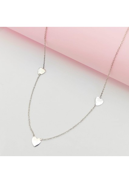 Gümüş Kalp Model Plaka Sallantılı Kolye 925 Ayar
