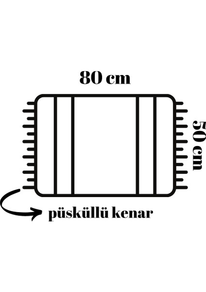 Banyo Paspası Mozaik Desenli Kahverengi Baskılı 50X80 Püsküllü Polyester Kaymaz Tabanlı Duş Paspası